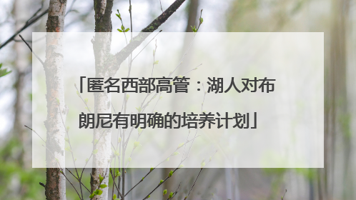 匿名西部高管：湖人对布朗尼有明确的培养计划