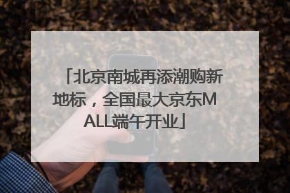 北京南城再添潮购新地标，全国最大京东MALL端午开业