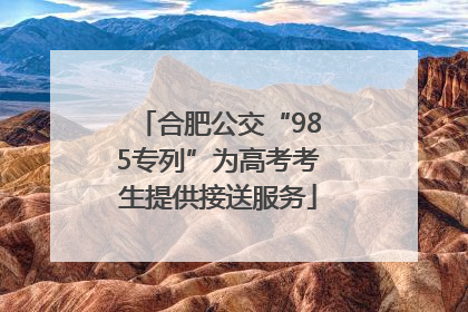 合肥公交“985专列”为高考考生提供接送服务