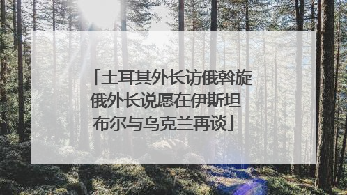 土耳其外长访俄斡旋 俄外长说愿在伊斯坦布尔与乌克兰再谈