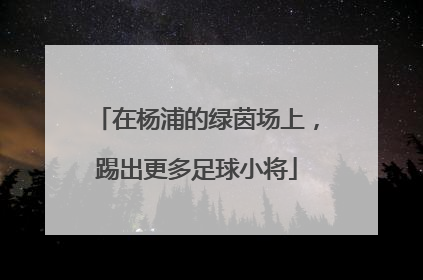 在杨浦的绿茵场上，踢出更多足球小将