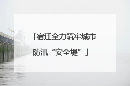 宿迁全力筑牢城市防汛“安全堤”