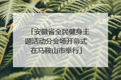 安徽省全民健身主题活动分会场开幕式在马鞍山市举行