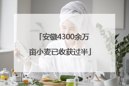 安徽4300余万亩小麦已收获过半