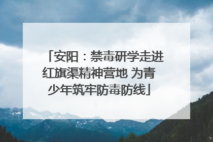 安阳：禁毒研学走进红旗渠精神营地 为青少年筑牢防毒防线