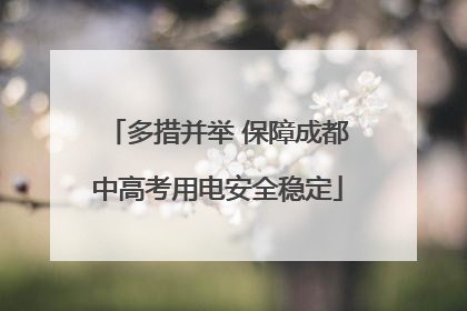多措并举 保障成都中高考用电安全稳定