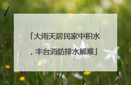 大雨天居民家中积水，丰台消防排水解难