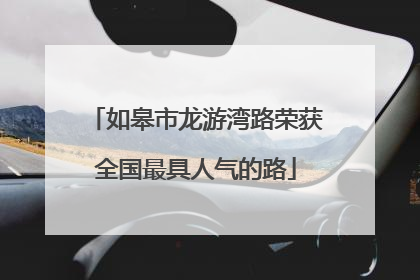 如皋市龙游湾路荣获全国最具人气的路