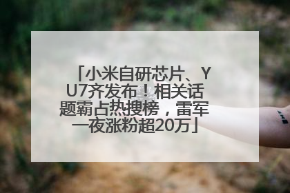 小米自研芯片、YU7齐发布！相关话题霸占热搜榜，雷军一夜涨粉超20万