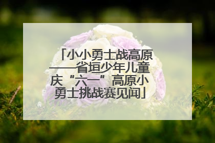 小小勇士战高原——省垣少年儿童庆“六一”高原小勇士挑战赛见闻