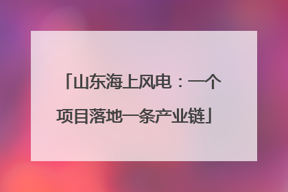 山东海上风电：一个项目落地一条产业链