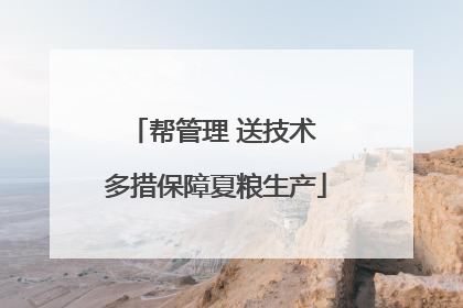 帮管理 送技术 多措保障夏粮生产