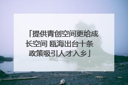 提供青创空间更给成长空间 瓯海出台十条政策吸引人才入乡