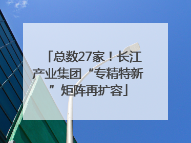 总数27家！长江产业集团“专精特新”矩阵再扩容