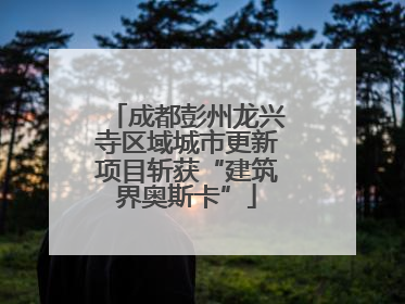 成都彭州龙兴寺区域城市更新项目斩获“建筑界奥斯卡”