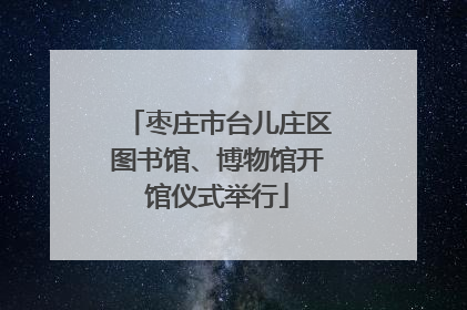 枣庄市台儿庄区图书馆、博物馆开馆仪式举行