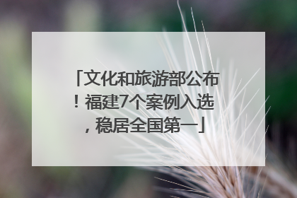 文化和旅游部公布！福建7个案例入选，稳居全国第一