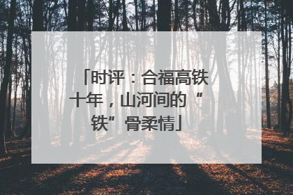 时评：合福高铁十年，山河间的“铁”骨柔情