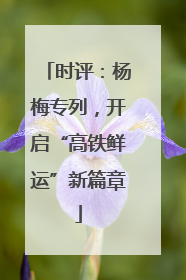 时评：杨梅专列，开启“高铁鲜运”新篇章