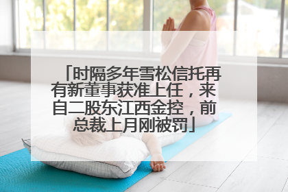 时隔多年雪松信托再有新董事获准上任，来自二股东江西金控，前总裁上月刚被罚
