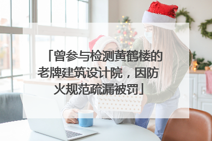 曾参与检测黄鹤楼的老牌建筑设计院，因防火规范疏漏被罚