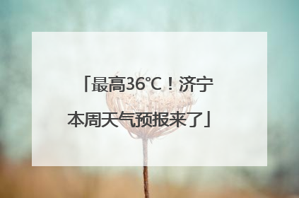 最高36℃！济宁本周天气预报来了
