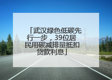 武汉绿色低碳先行一步，39位居民用碳减排量抵扣贷款利息