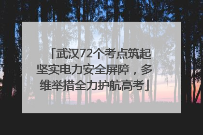 武汉72个考点筑起坚实电力安全屏障，多维举措全力护航高考