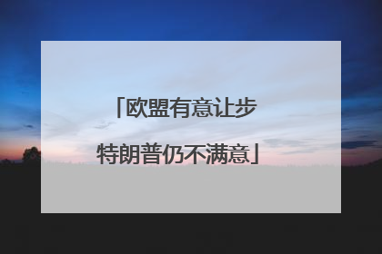 欧盟有意让步 特朗普仍不满意