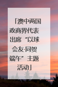 澳中两国政商界代表出席“以球会友·同贺端午”主题活动
