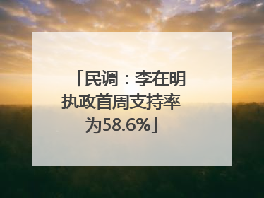 民调：李在明执政首周支持率为58.6%