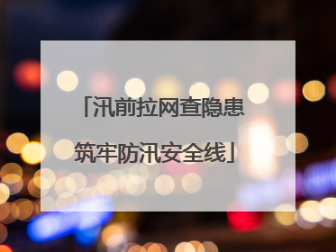 汛前拉网查隐患 筑牢防汛安全线