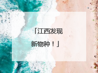 江西发现新物种！