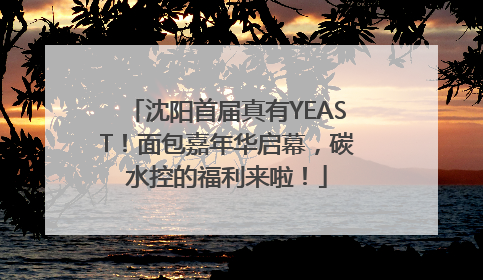 沈阳首届真有YEAST！面包嘉年华启幕，碳水控的福利来啦！