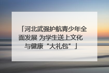 河北武强护航青少年全面发展 为学生送上文化与健康“大礼包”
