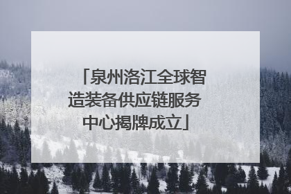 泉州洛江全球智造装备供应链服务中心揭牌成立