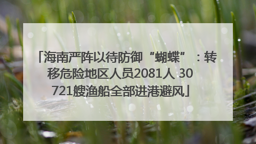 海南严阵以待防御“蝴蝶”：转移危险地区人员2081人 30721艘渔船全部进港避风