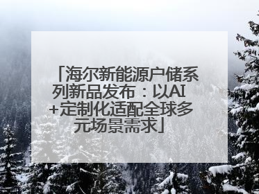 海尔新能源户储系列新品发布：以AI+定制化适配全球多元场景需求