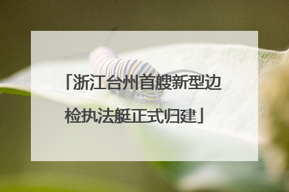 浙江台州首艘新型边检执法艇正式归建