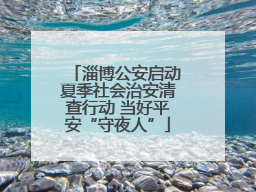 淄博公安启动夏季社会治安清查行动 当好平安“守夜人”