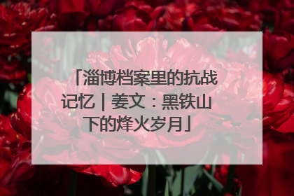 淄博档案里的抗战记忆｜姜文：黑铁山下的烽火岁月