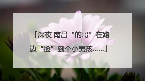 深夜 南昌“的哥”在路边“捡”到个小男孩……