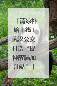 清凉补给上线！武汉公交打造“提神醒脑加油站”
