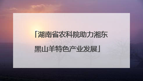 湖南省农科院助力湘东黑山羊特色产业发展