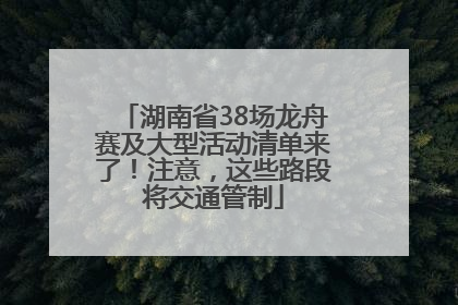 湖南省38场龙舟赛及大型活动清单来了！注意，这些路段将交通管制