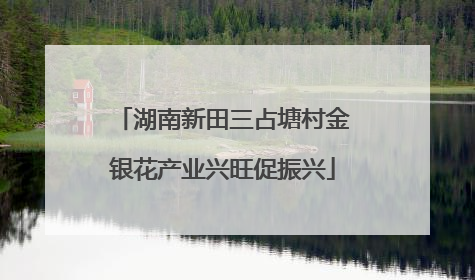 湖南新田三占塘村金银花产业兴旺促振兴
