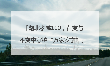 湖北孝感110，在变与不变中守护“万家安宁”