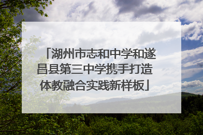 湖州市志和中学和遂昌县第三中学携手打造体教融合实践新样板