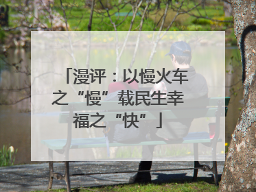 漫评：以慢火车之“慢”载民生幸福之“快”