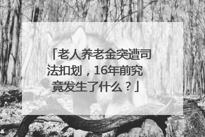 老人养老金突遭司法扣划，16年前究竟发生了什么？
